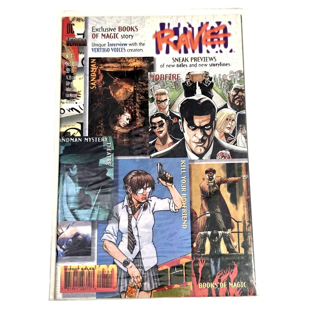 Vertigo Rave 1 DC Comics Magazine Fall 1994 Sandman Mystery UPC 761941203706